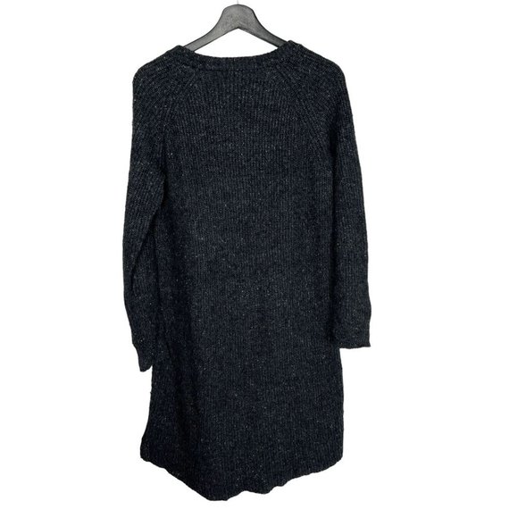 Madewell Dark Grey Knit Long Sleeve Sweater Knee Length Dress Medium - Picture 2 of 8